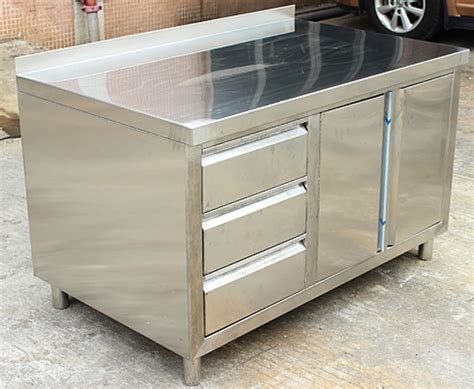 commercial stainless steel work table cabinet|commercial grade stainless steel table.